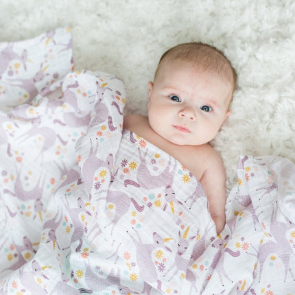 Lulujo Hydrofiele Doek Modern Unicorn Katoen 120x120cm - Lulujo - Babywinkel - 628233454652