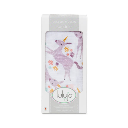 Lulujo Hydrofiele Doek Modern Unicorn Katoen 120x120cm - Lulujo - Babywinkel - 628233454652