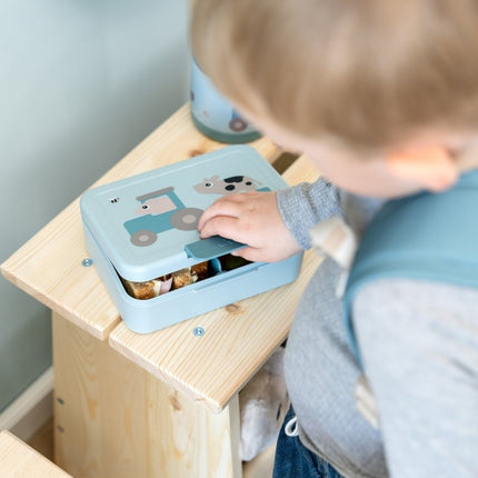 Lunch box w/divider Blue Tiny farm - Babywinkel - 5712643059820