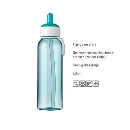 Mepal Waterfles Kind Flip - Up Campus 500ml Pink - Mepal - Babywinkel - 8711269999791