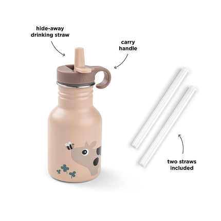 Metalen drinkfles Tiny farm Powder 350 ml koop je bij Babywinkel