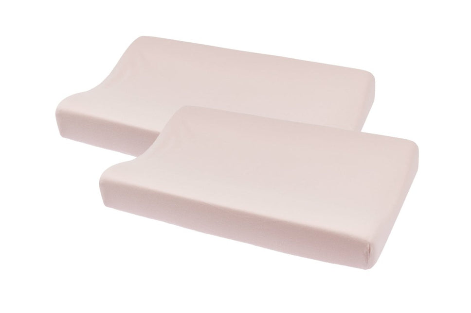 Meyco Aankleedkussenhoes 2St Basic Jersey Soft Pink - Meyco - Babywinkel - 4054703582819