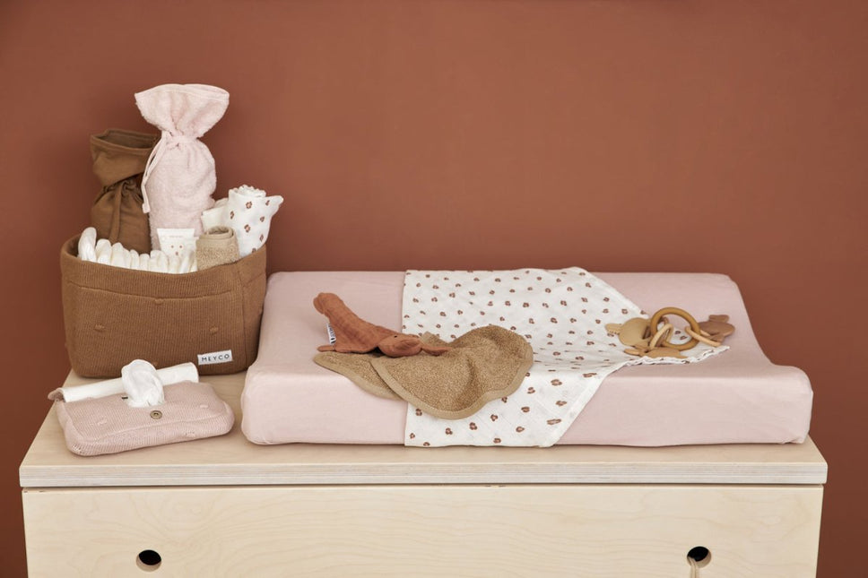Meyco Aankleedkussenhoes 2St Basic Jersey Soft Pink - Meyco - Babywinkel - 4054703582819