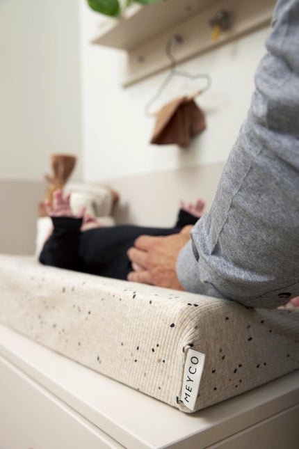 Meyco Aankleedkussenhoes Rib Mini Spot Sand Melange 50X70cm - Meyco - Babywinkel - 4054703224016