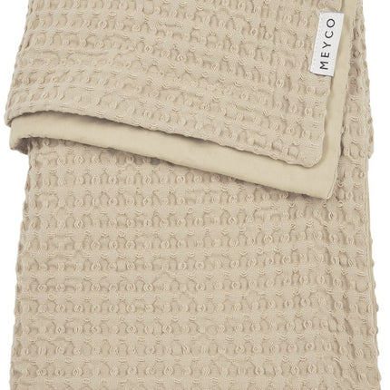 Meyco Baby Waffle Cotton Ledikant Deken Sand 100x150cm - Meyco - Babywinkel - 4054703235326