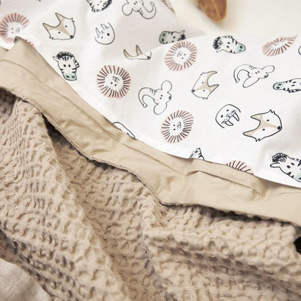 Meyco Baby Waffle Cotton Ledikant Deken Sand 100x150cm - Meyco - Babywinkel - 4054703235326