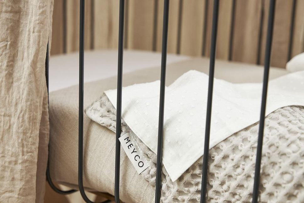 Meyco Baby Waffle Cotton Wiegdeken Greige 75x100cm - Meyco - Babywinkel - 4054703235418