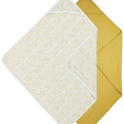 Meyco Badcape Baby 2St Basic Jersey Cheetah Honey Gold - Meyco - Babywinkel - 4054703872378