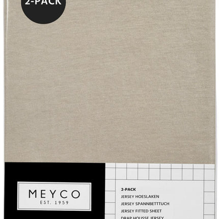 Meyco Hoeslaken Jersey 2St 70X140/150 Sand - Meyco - Babywinkel - 4054703652062
