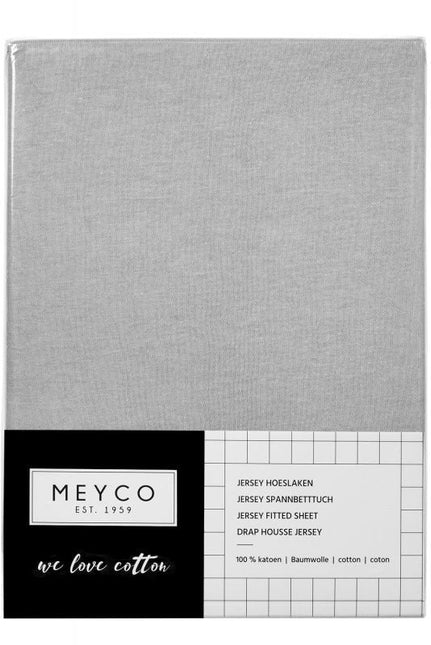 Meyco Hoeslaken Jersey Lichtgrijs 60x120cm - Meyco - Babywinkel - 4054703564051