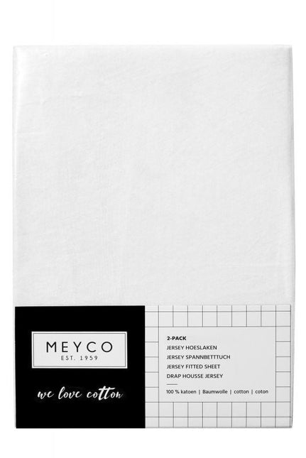Meyco Hoeslaken Jersey Wit 60x120cm 2st - Meyco - Babywinkel - 4054703642001