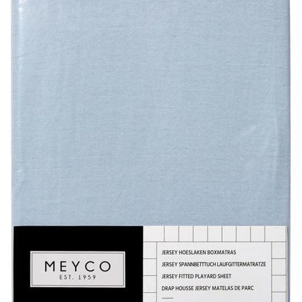 Meyco Hoeslaken Jersy Boxmatras Lichtblauw 75x95cm - Meyco - Babywinkel - 4054703566031