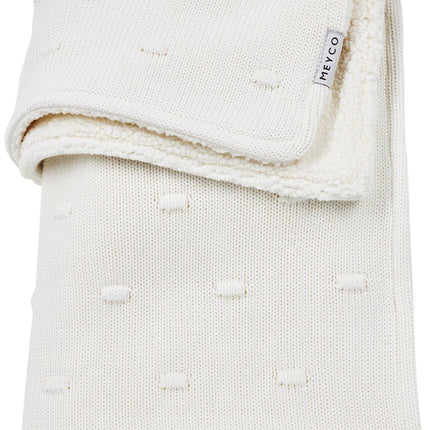 Meyco Ledikantdeken Knots Teddy Offwhite 100X150cm - Meyco - Babywinkel - 4054703961928