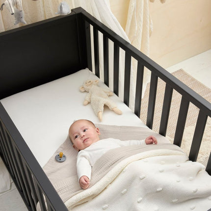 Meyco Ledikantdeken Knots Teddy Offwhite 100X150cm - Meyco - Babywinkel - 4054703961928