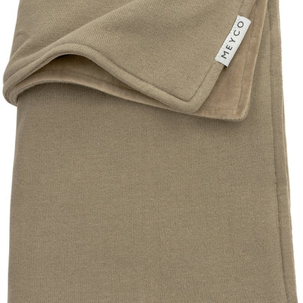Meyco Ledikantdeken Velvet Knit Basic Taupe - Meyco - Babywinkel - 4054703754025