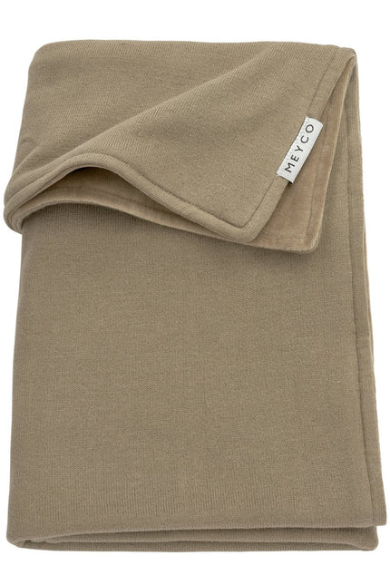 Meyco Ledikantdeken Velvet Knit Basic Taupe - Meyco - Babywinkel - 4054703754025