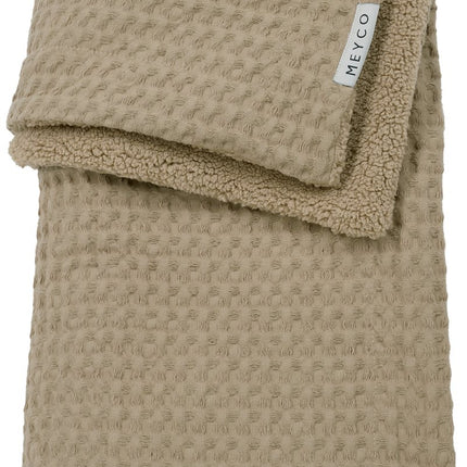 Meyco Ledikantdeken Wafel Teddy Taupe 100X150cm - Meyco - Babywinkel - 4054703218121