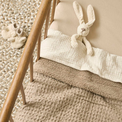 Meyco Ledikantdeken Wafel Teddy Taupe 100X150cm - Meyco - Babywinkel - 4054703218121
