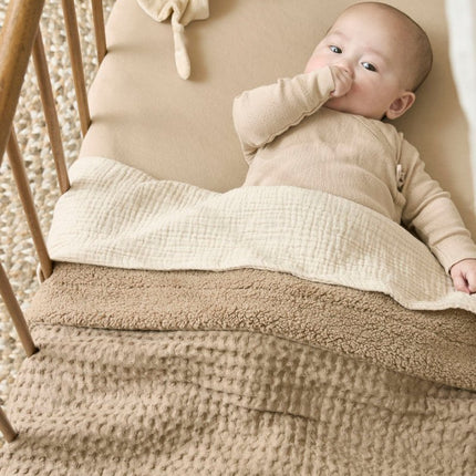 Meyco Ledikantdeken Wafel Teddy Taupe 100X150cm - Meyco - Babywinkel - 4054703218121