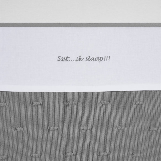 Meyco Ledikantlaken Ssst...Ik Slaap!! Grey koop je bij Babywinkel