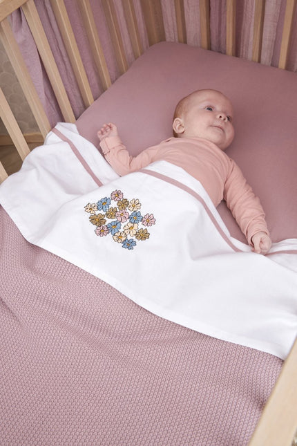 Meyco Ledikantlaken Vintage Flower Lilac koop je bij Babywinkel