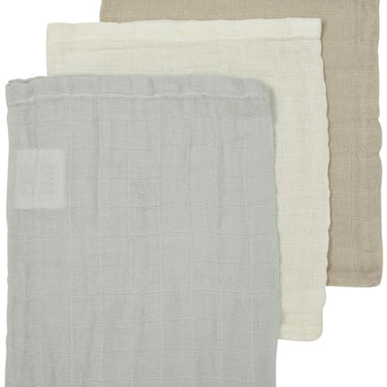 Meyco Monddoekje 3St Offwhite/ Light Grey/ Sand - Meyco - Babywinkel - 4054703491654