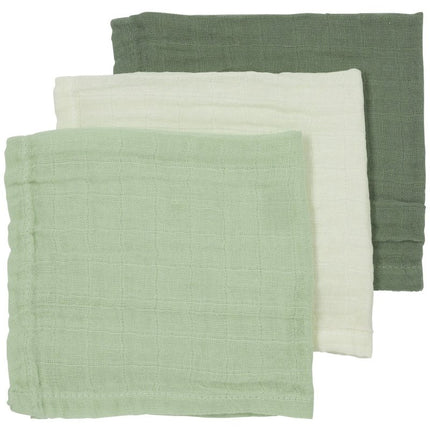 Meyco Monddoekje 3St Offwhite/Soft Green/Forest Green - Meyco - Babywinkel - 4054703490626