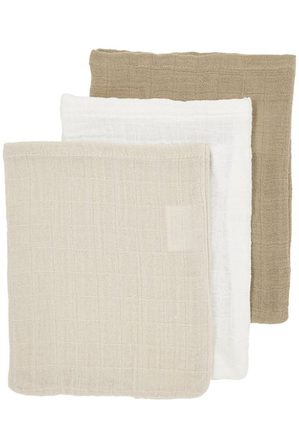 Meyco Washandje 3 - Pack Offwhite/Soft Sand/Taupe 20X17cm - Meyco - Babywinkel - 4054703208115