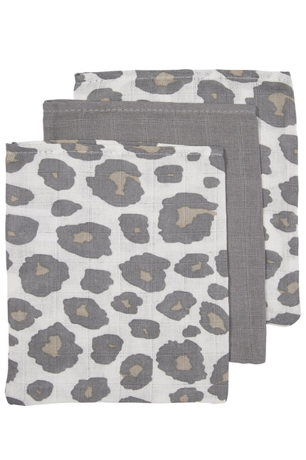 Meyco Washandje 3St Panter Neutral/Uni Grijs/Panter Neutral - Meyco - Babywinkel - 4054703458213
