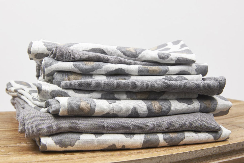 Meyco Washandje 3St Panter Neutral/Uni Grijs/Panter Neutral - Meyco - Babywinkel - 4054703458213