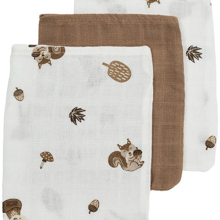 Meyco Washandje Animal 3 - Pack Hydrofiel Toffee 20X17cm - Meyco - Babywinkel - 4054703152135