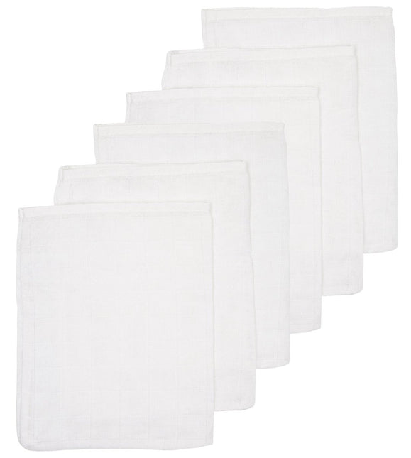 Meyco Washandje Hydrofiel White 6St 20X17cm - Meyco - Babywinkel - 4054703484007