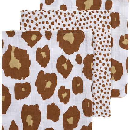 Meyco Washandje Hydrofiele Cheetah Camel 3st - Meyco - Babywinkel - 4054703458305