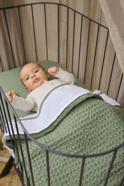 Meyco Wieglaken Bies Olive Green 75X100cm koop je bij Babywinkel
