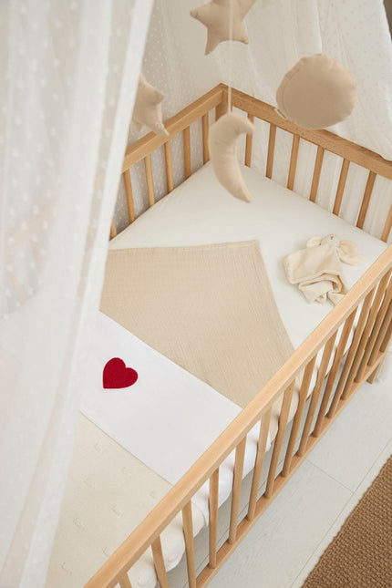 Meyco Wieglaken Sweet Heart Red 75X100cm koop je bij Babywinkel