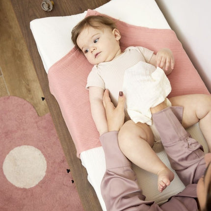 Monddoekjes 3 - pack pre - washed hydrofiel Uni - soft rose/rose/natural - 30x30cm - Babywinkel - 4054703509236