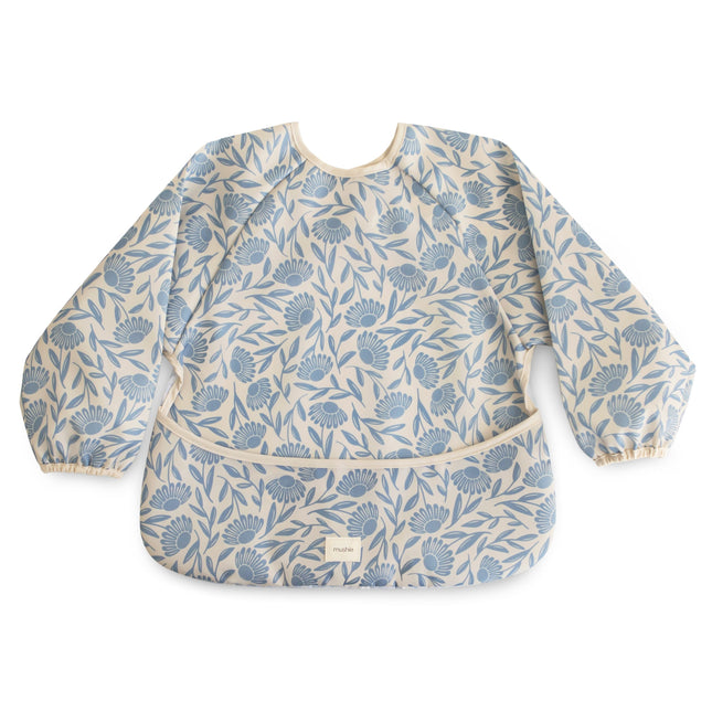 <tc>MUSHIE</tc> - LONG SLEEVE BIB - Niebieskie kwiaty