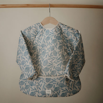 <tc>MUSHIE</tc> - LONG SLEEVE BIB - Niebieskie kwiaty
