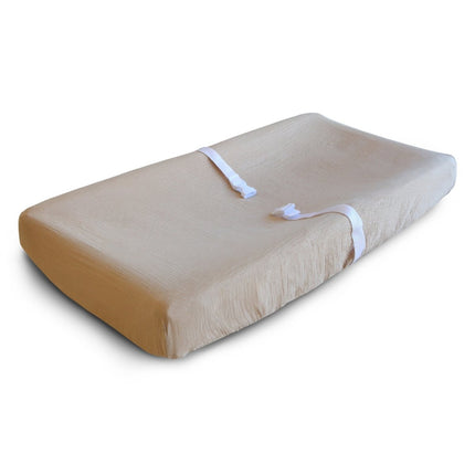 Mushie Aankleedkussenhoes Pale Taupe - Mushie - Babywinkel - 810052465678