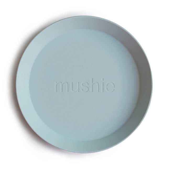 Mushie Baby Bordje Rond Powder Blue 2st koop je bij Babywinkel