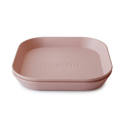 Mushie Baby Bordje Vierkant Blush 2st - Mushie - Babywinkel - 7426999780601