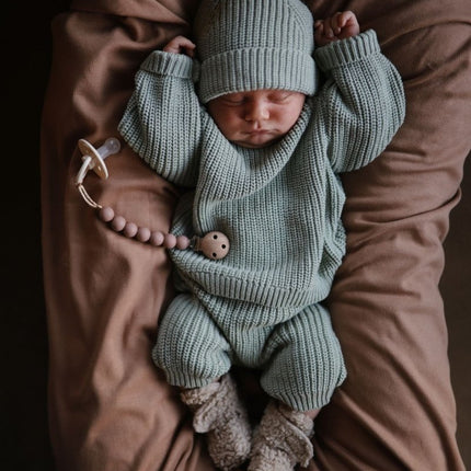Mushie Baby Broekje Chunky Knit Light Mint - Mushie - Babywinkel - 810052468839
