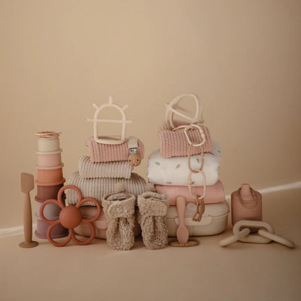 Mushie Baby Sweater Chunky Knit Blush - Mushie - Babywinkel - 810052468686