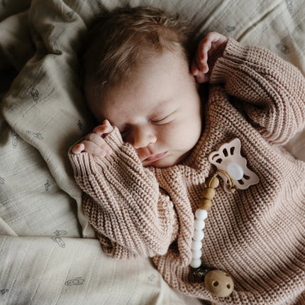 Mushie Baby Sweater Chunky Knit Blush - Mushie - Babywinkel - 810052468686