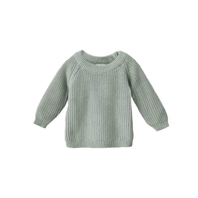 Mushie Baby Sweater Chunky Knit Light Mint koop je bij Babywinkel