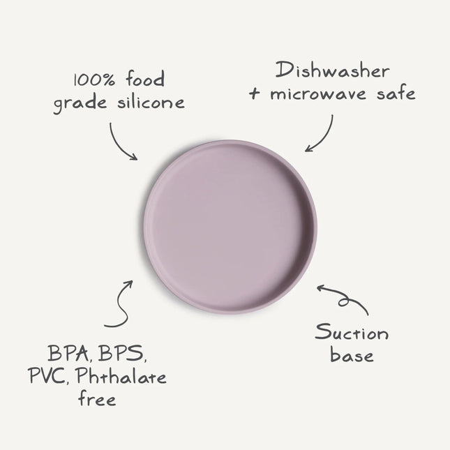 Mushie Babybord Soft Lilac koop je bij Babywinkel