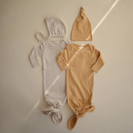 Mushie Babymutsje Mustard Melange - Mushie - Babywinkel - 810052465173