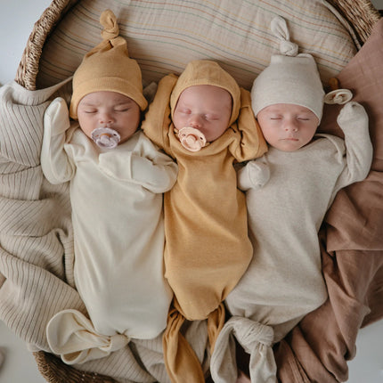 Mushie Babymutsje Mustard Melange - Mushie - Babywinkel - 810052465173