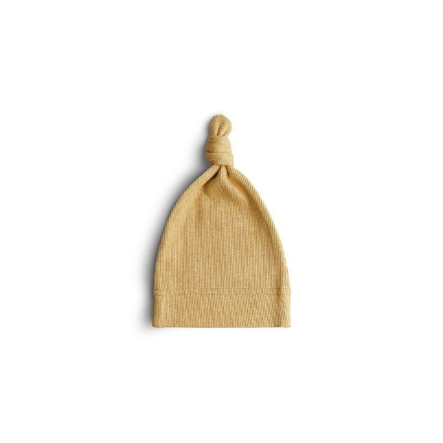 Mushie Babymutsje Mustard Melange koop je bij Babywinkel