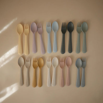 Mushie Bestekset Powder Blue 2 - delig - Mushie - Babywinkel - 810052465791